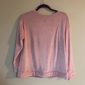 Vintage Light Pink Velvet Sweatshirt